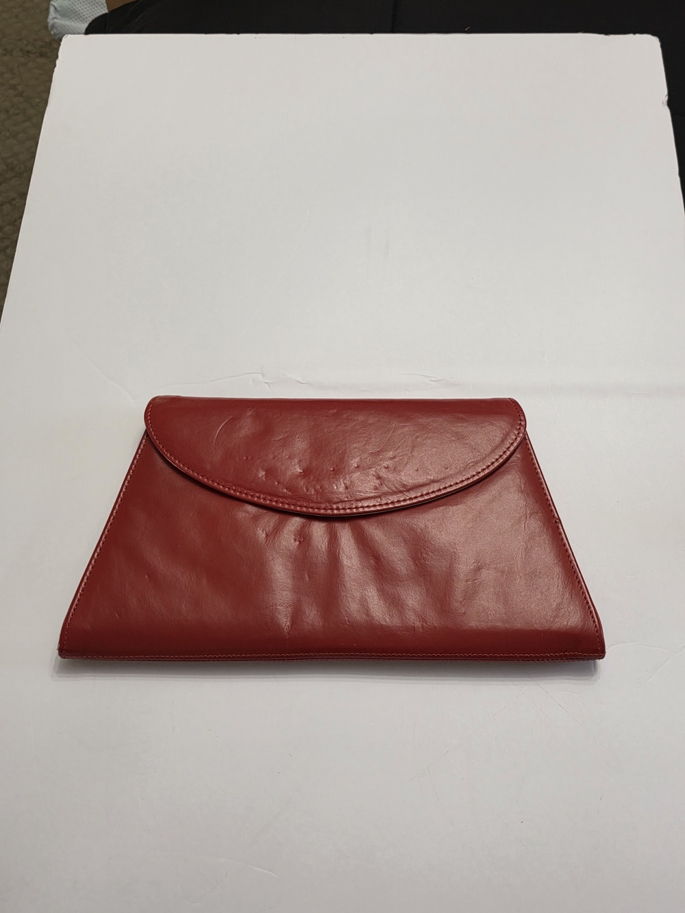 Red Leather Envelope Clutch - Women Bags